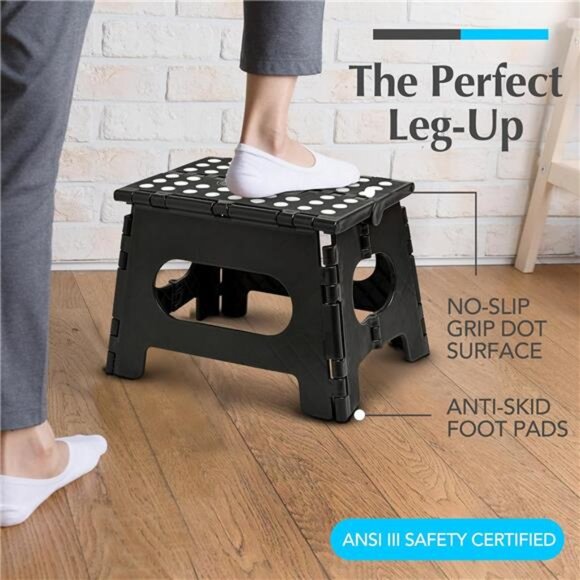 Folding Step Stool is Sturdy Enough to Support Adults and Safe Enough for Kids - Picture 2 of 7